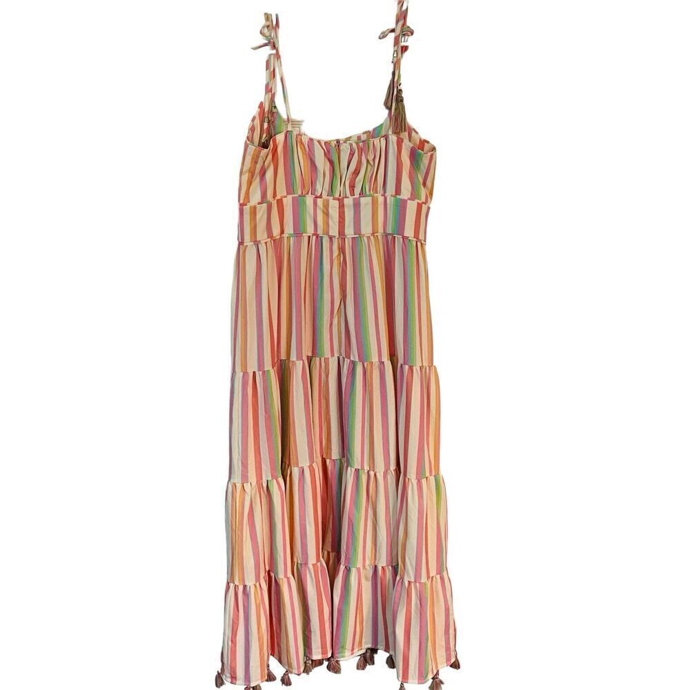Chicwish Multicolor Striped Maxi Dress with Tie Straps - Picture 3 of 10